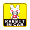 Наклейка декор RABBIT IN CAR (11x11см) (#3470)