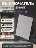 Выключатель сенсорный 2 кнопки Wi-Fi, серый, стекло, 86*86, с подсветкой "BEEZMOTO"
