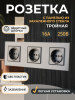 Розетка 3 со стеклянной панелью, серая, 16А, 110-240В 258*86 "BEEZMOTO"