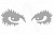 Наклейка декор EYES (18х6см, серая) (#HQ5)